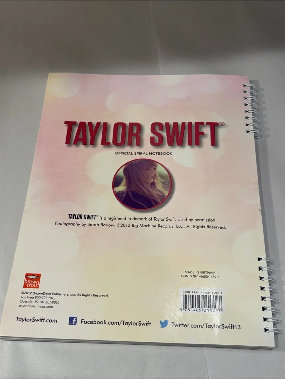 Taylor Swift notebook cover